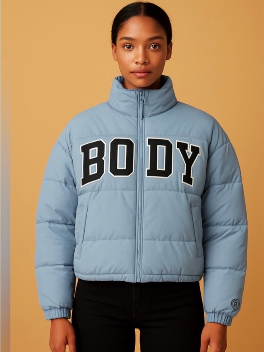 New Body by Raven Tracy Camp Puffer Jacket Sz XS Blue Quilted Coat